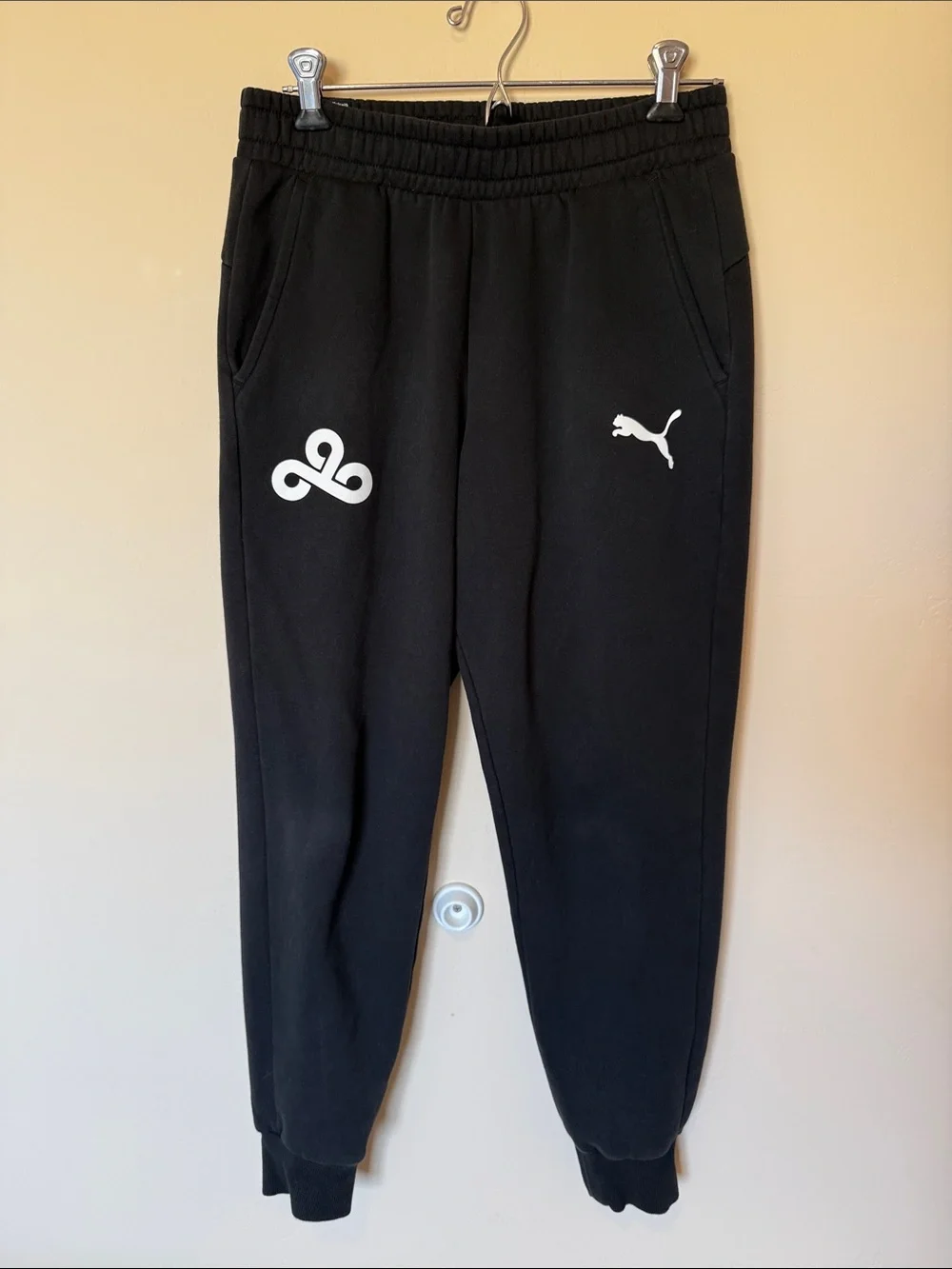 Puma Black Jogger Sweatpants with White Logos